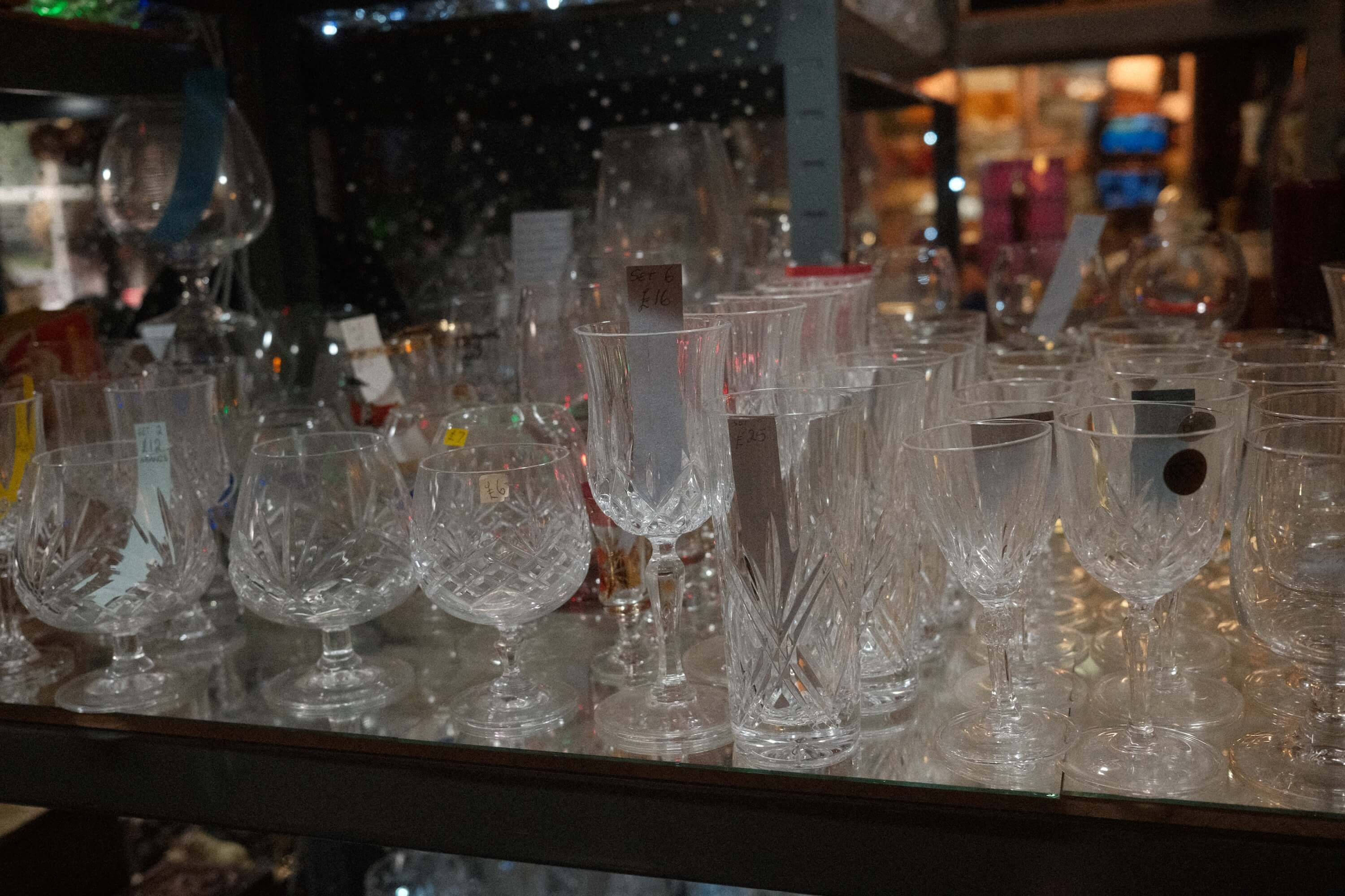 Large selection of glasses